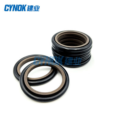 ยางซีลน้ำมันไฮดรอลิก PTFE HBTS Step Seal สีน้ำตาล