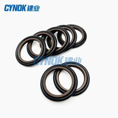 ยาง PTFE ซีลน้ำมันไฮดรอลิค HBTS Step Seal สีน้ำตาล